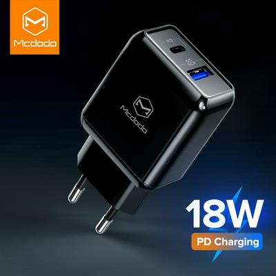 MCDODO Multi USB Charger 18W QC 3.0 Quick Charge Wall Adapter Travel Mobile Phone Charger For iPhone Xs Xiaomi Samsung(EU Plug -Black)
