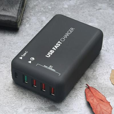 5-port USB Charger 30W Type-C QC3.0 Adaptive Charging Station
