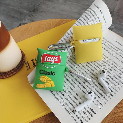 Potato Chips Airpods Case Keychain AirPod Earbud Charging Bluetooth Earphone Protective Hard Cover Case 