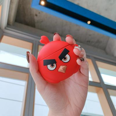 Angry Bird Airpods Case Keychain AirPod Earbud Charging Bluetooth Earphone Protective Hard Cover Case   