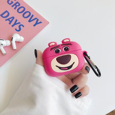 Strawberry Bear Silicon Apple Airpods Pro Keychain AirPod Earbud Charging Bluetooth Earphone Protective Cover Case 