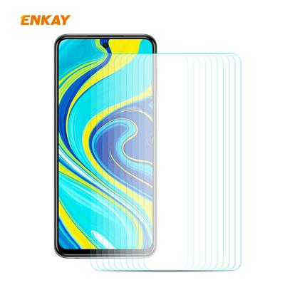 10Pcs Enkay Hat-Prince No Edge Electroplated Coating Anti-Scratch Anti-Fingerprint Full Coverage Tempered Glass Screen Protector for Xiaomi Redmi Note 9S / Note 9 Pro / Note 9 Pro Max
