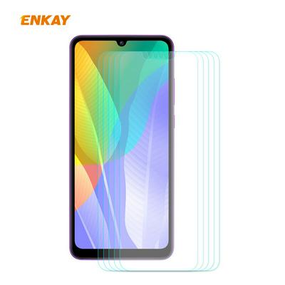 5Pcs Enkay Hat-Prince 0.26mm 9H Hardness 2.5D Anti-Scratch Anti-Fingerprint Full Coverage Tempered Glass Screen Protector for Huawei Y6p (2020)