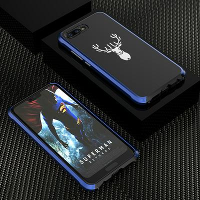 with Pattern Printed Guardian Series Armor Detachable Aluminium Metal Frame Back Cover Case for Huawei Honor 10 