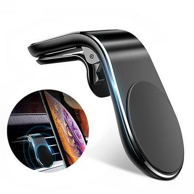 UN-10 L Shape Air Vent Mount Stand Car Magnet GPS Navigator Cellphone Bracket Super Strong Magnetic Car Phone Holder for iPhone Samsung Huawei Tablet