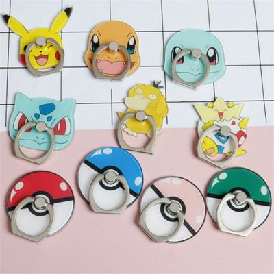 4pcs Cartoon LOGO Pokemon Pattern 360 Degree Rotatable Mobile Phone Lazy Finger Ring Stand DIY Mobile Phone Decoration Accessories