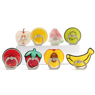 4pcs Cartoon Fruit Pattern 360 Degree Rotatable Mobile Phone Lazy Finger Ring Stand DIY Mobile Phone Decoration Accessories