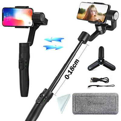 FeiyuTech Vimble2 3-Axis Handheld Gimbal Stabilizer Compatibe with Smartphone iPhone x 8 7/Samsung Note 8 Note7 with18 cm Extendable Handheld, Object Tracking,Time-Lapse Photography (Black)