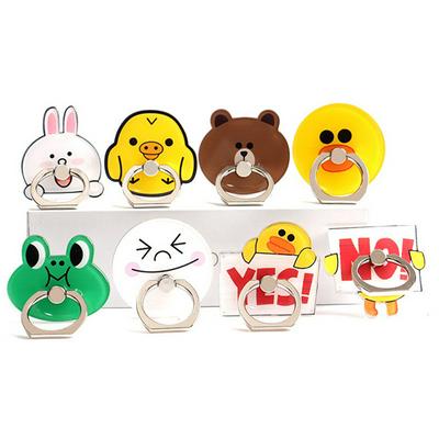 4pcs Cartoon LOGO Bear Frog Pattern 360 Degree Rotatable Mobile Phone Lazy Finger Ring Stand DIY Mobile Phone Decoration Accessories
