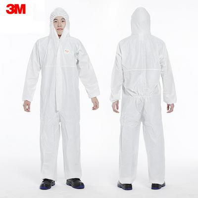 Disposable Protective Coverall with Elastic Cuffs and Hood for Preventing Dust and Oil