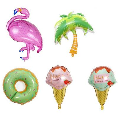 Flamingo and Ice Cream Party Decorations Shiny Tropical Style Balloons Party Supplies
