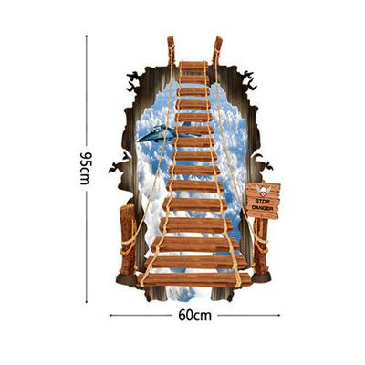 95*60cm 3D Sky Ladder Sky Plane PVC Translucent Material Removable Children Room Sofa Bedroom Kindergarten Decoration Wall Stickers 