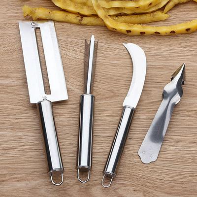 Set of Fout Pineapple Peeler Hnife Eye Clip Dig Seed Peeler Fruit Cane Peeler Artifact