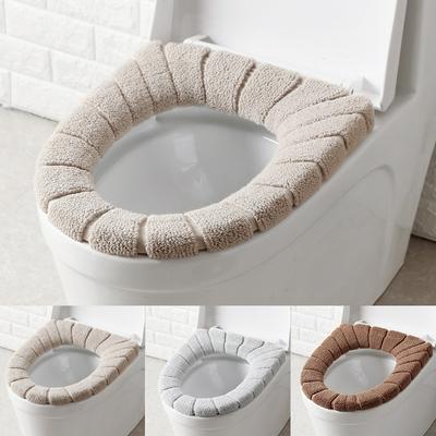 Diameter 29cm Pumpkin Pattern O-Shaped Household Thicken Knitting Universal Comfortable Velvet Coral Toilet Seat Cushion 