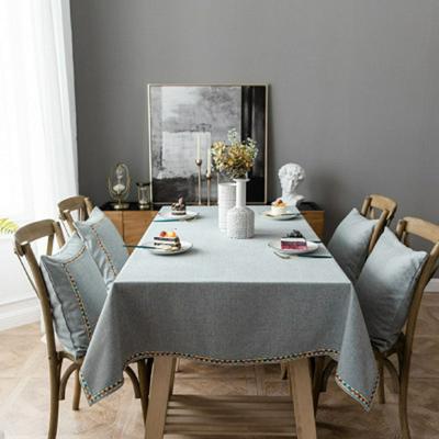 Japanese Simple Solid Color Cotton Linen Rectangle Western Restaurant Coffee Shop Table Tablecloth