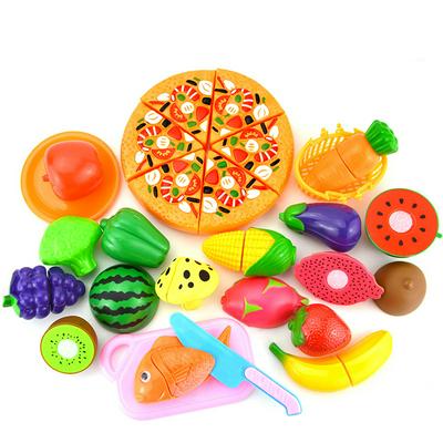 Funny Plastic Cutting Vegetable Fruits Kitchen Food Pretend Play Toys Set Children Early Education Toys