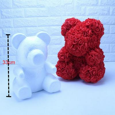 33x22cm Rose Flower Bear Artificial Flower Craft for Anniversary, Birthday, Bridal Showers, Mothers Day