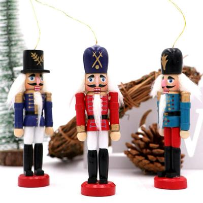 Wood Nutcracker Christmas Lucky Zakka Nutcracker Ornaments Drawing Walnuts Soldiers Band Dolls