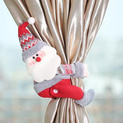 Christmas Santa Claus Elk Snowman Decoration Holiday Window Scene Layout Door Curtain Buckle 