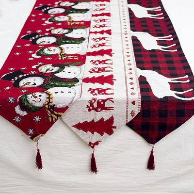 Christmas Table Runner Embroidered Table Liners for Christmas Decoration 180x35cm 