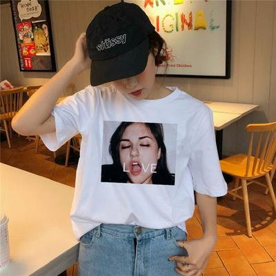 Women's T-shirt Summer Fashion Painting O-neck Short-sleeve Tees Tops 