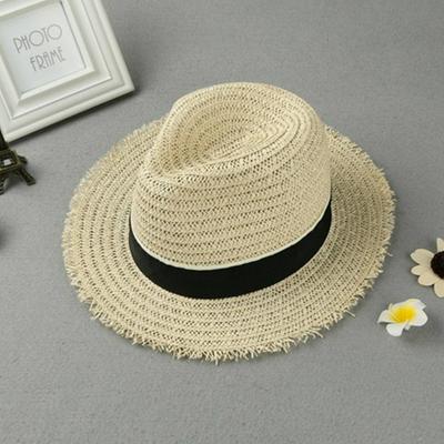 Unisex Summer Straw Hat Foldable Beach Hat Wide Brim Caps 