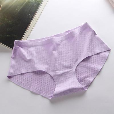 One-Size Solid Color Breathable Holes One-Piece Seamless Sexy Mid-Waist Comfortable Women Underpants Briefs