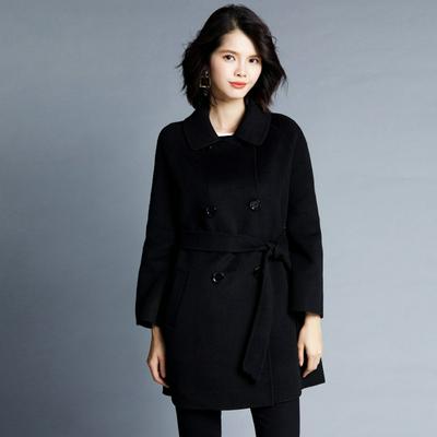 Solid Color Coat Female Long Jacket Woolen Coat
