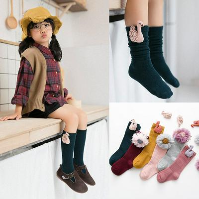 Autumn Winter Stocking Children's Knee High Socks Cotton Princess Girls Socks with Floral Fashion Socks for Girls 1 -8 Years