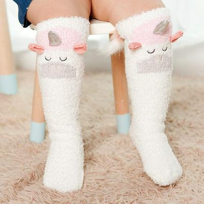 Baby Unicorn High Socks Coral Fleece Knee-highs Toddler Boys Girls Stocking