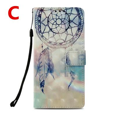 Color Painted Side Flip Scratch Resistant PU Leather Wallet Phone Case with Stand and Lanyard for Samsung Galaxy S9