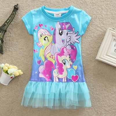 Girl Dress Summer short sleeve clothes Lace lace Princess Cake dress LU3