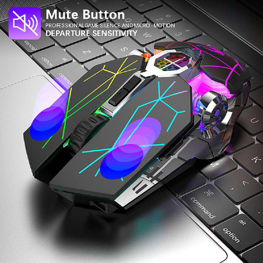 2.4GHz & Bluetooth Mouse, Rechargeable Wireless Mouse for Ulefone Tab A7  Bluetooth Wireless Mouse for Laptop / PC / Mac / Computer / Tablet /  Android RGB LED Silver 