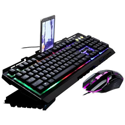 G700 Wired Photoelectric USB Metal Internet Cafe Suspended Type Backlight Game Keyboard Mouse Set