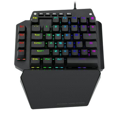 K700 One Handed Mechanical Gaming Keyboard Detachable Palm Rest 44-Key RGB Led Backlit Blue Switches 6 Macro Keys 