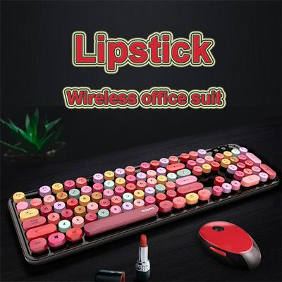 2.4G Wireless Round Cap Keyboard Office Set (Color Version)