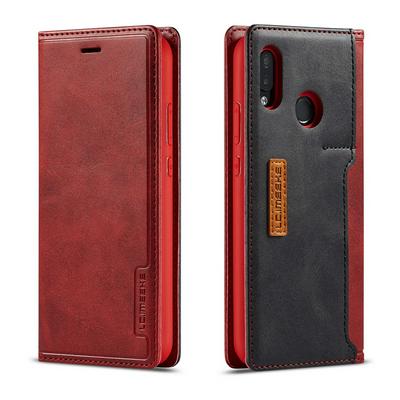 Simple Solid Color Magnetic Buckle Closure Shockproof Scratch Resistant PU Leather Wallet Phone Case with Card Slot for HUAWEI P20 Lite / Nova 3e