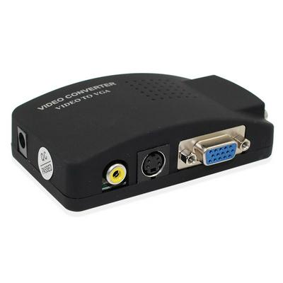 PC Laptop Composite Video TV RCA Composite S-Video AV In To PC VGA LCD Out Converter Adapter Switch Box