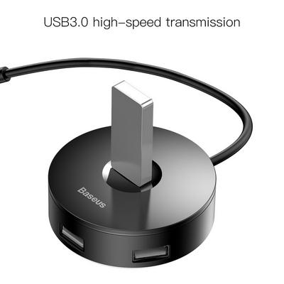 Baseus Round Box 4 in 1 USB 3.0 to USB 3.0*1 + USB 2.0*3 1m 5Gbps High Speed Transmission Type-C HUB Smart Adapter with Indicator Light