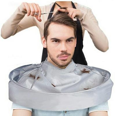 Family Portable Haircut with Umbrella Cloak Funnel-Shaped Collection for Self-Service Home Haircut