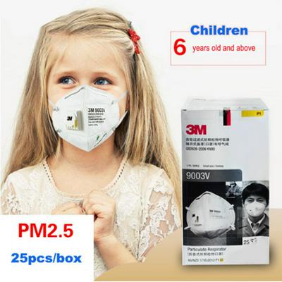 25pcs 3M 9003V Children Anti-fog PM2.5 Dust Mask Small Safety Dust Filter Influenza Mask Breathing Apparatus KN90 