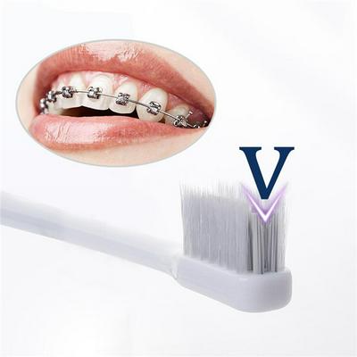 Superfine Soft Hair Oral Deep Cleaning Orthodontic V Toothbrush for Children Adult