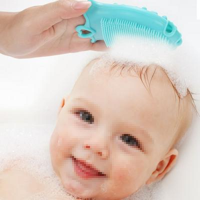 Fish Shaped Baby Infant Soft Silicone Shampoo Bath Brush Brush Massage Cleaning Tool Baby Care Accessory