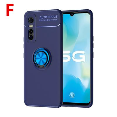 For vivo Y73s Metal Ring Bracket All-inclusive Shock Absorption Anti-fall Extra Thin Soft TPU Back Cover Case