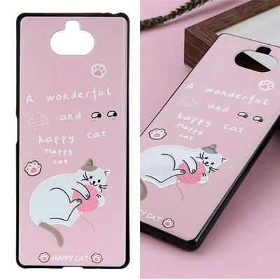 Colored Painting Happy Cat Bear Animal Pattern Soft TPU Back Cover Case for Sony Xperia 20