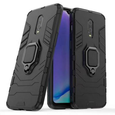 3 in 1 Detachable Hard PC + Soft TPU Hybrid with Magnetic Ring Holder Back Cover Protective Case for OnePlus 7