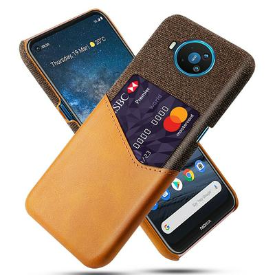 Cloth Pattern Drop-proof Shockproof PU Leather Phone Case with Card Slots for Nokia 8.3 5G