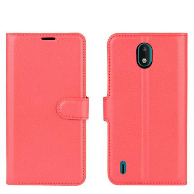 Litchi Pattern Side Flip Shockproof PU Leather + Soft TPU Magnetic Buckle with Stand and Card Slots Wallet Case for Nokia 1.3