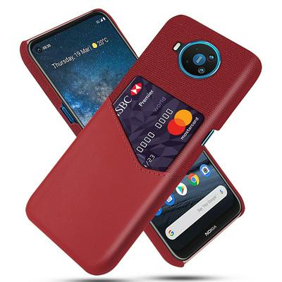 Cloth Pattern Drop-proof Shockproof PU Leather Phone Case with Card Slots for Nokia 8.3 5G