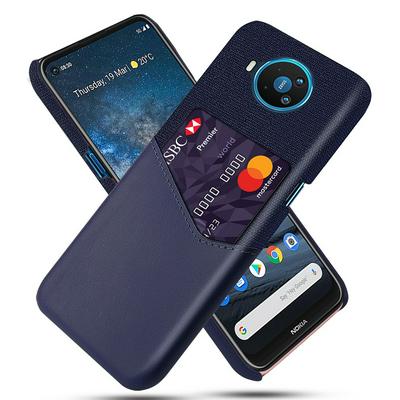 Cloth Pattern Drop-proof Shockproof PU Leather Phone Case with Card Slots for Nokia 8.3 5G